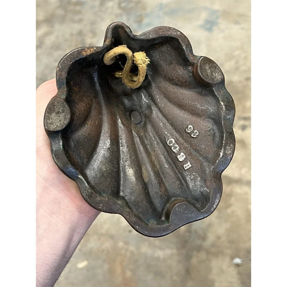 Antique Cast Iron Lilly Lamp With Original Cloth Cord